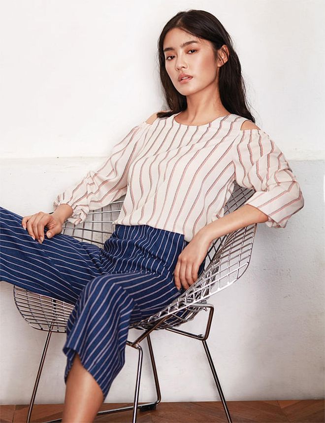 Stripes are always en vogue. To ace this linear equation, contrast various widths and lengths for a stellar look.