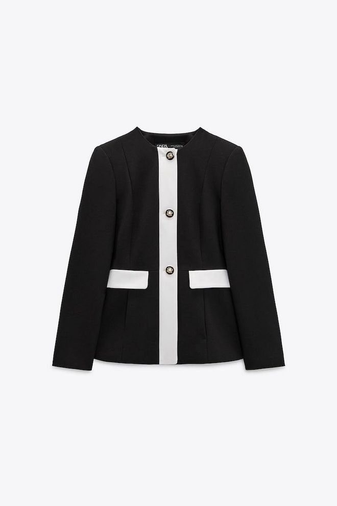 Contrast Tailored Blazer, $119, Zara

