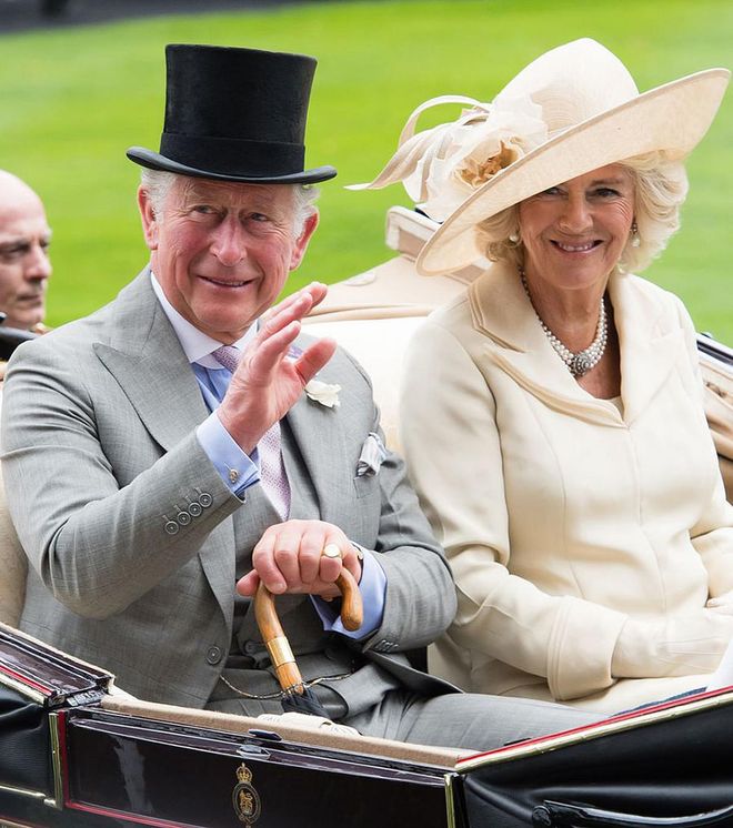 Prince Charles and Camilla Parker Bowles waved to well-wishers on their way into the stadium.
Photo: Getty