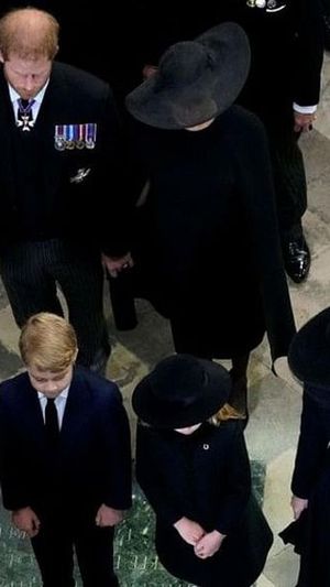 Harry Meghan William Kate Queen's Funeral