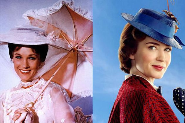 Julie Andrews and Emily Blunt as Mary Poppins