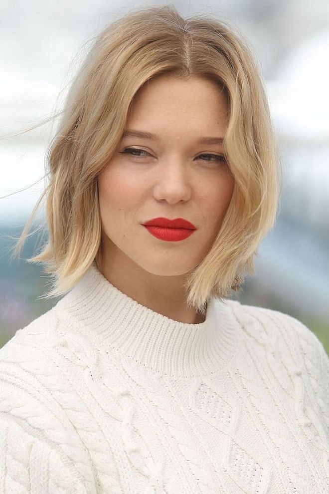 Lea Seydoux gives French Girl Chic with her minimally styled locks parted down the center.

Photo: Getty