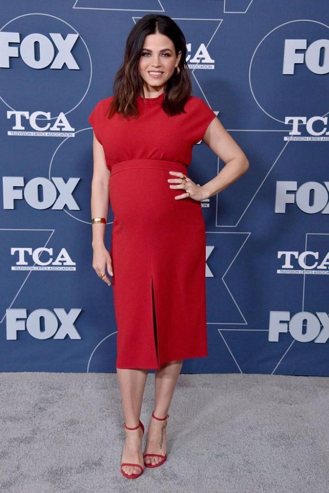 Jenna Dewan matched her red Tibi co-ord with strappy heels at a Fox party.

Photo: Gregg Deguire / Getty