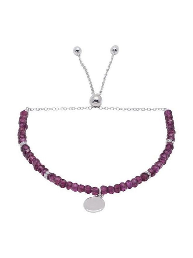 Singapore Jewellery Designer Carrie K silver and red garnet Bling Bar Lucky bracelet