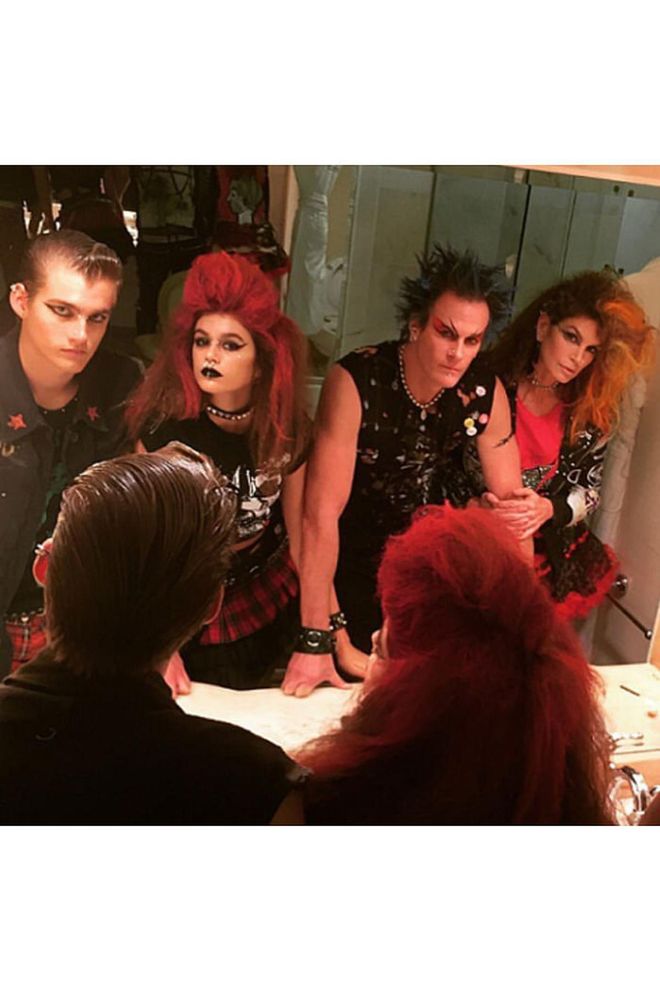 The group dressed as punks. 