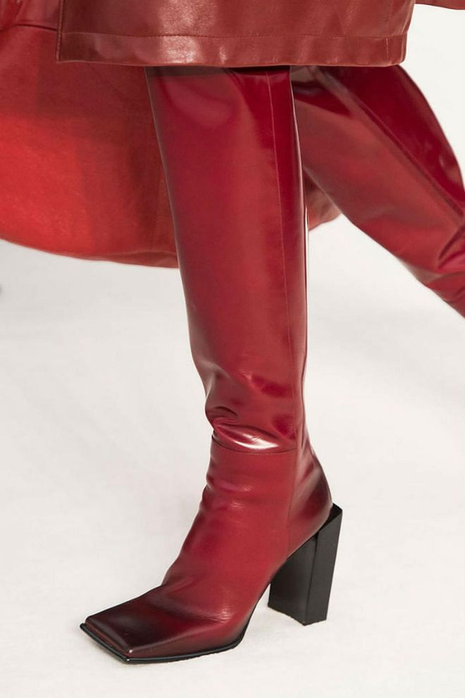 Designers are giving your closet a spring re-boot—offering boots and booties in vibrant shades, neutral, black and animal print for the new season. 
Pictured: Balenciaga