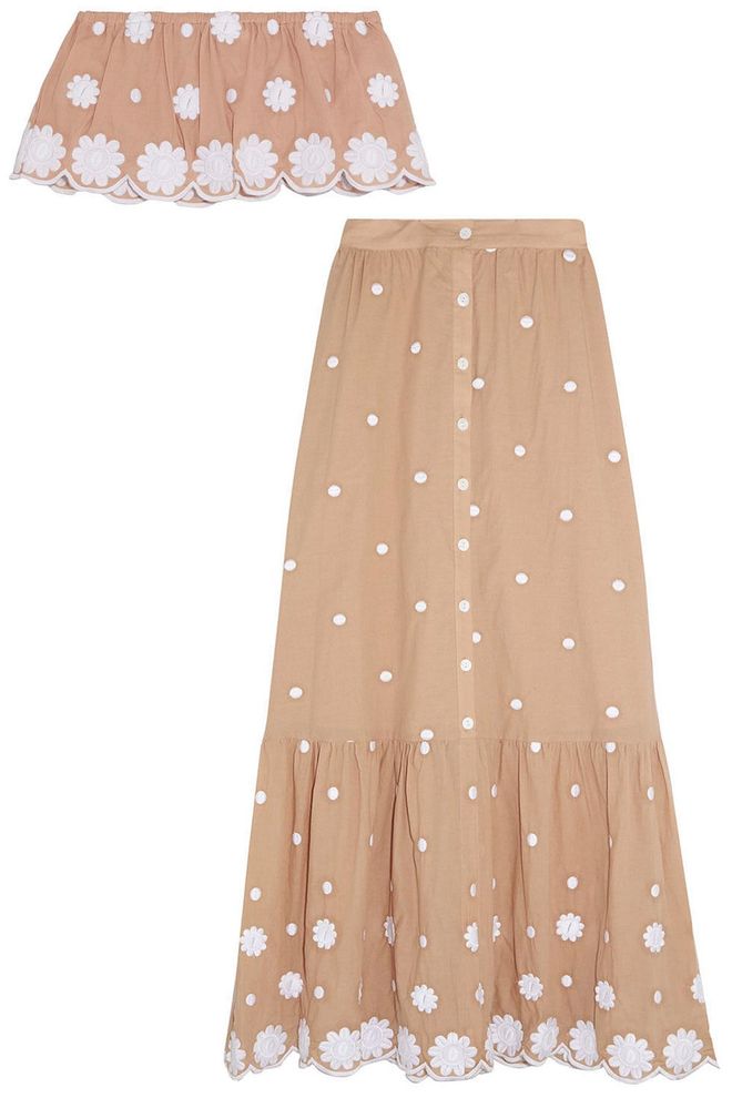 Miguelina crop top, $175, and skirt, $320, net-a-porter.com