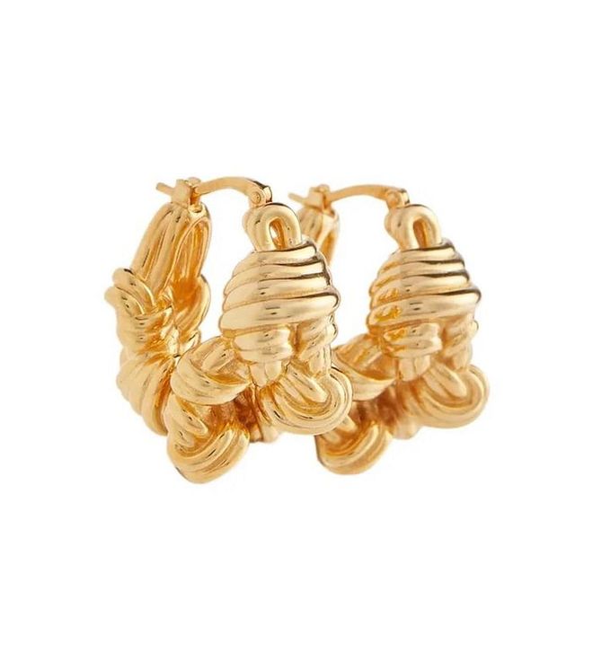 18kt Gold Vermeil Earrings, $1,450, Bottega Veneta from Mytheresa