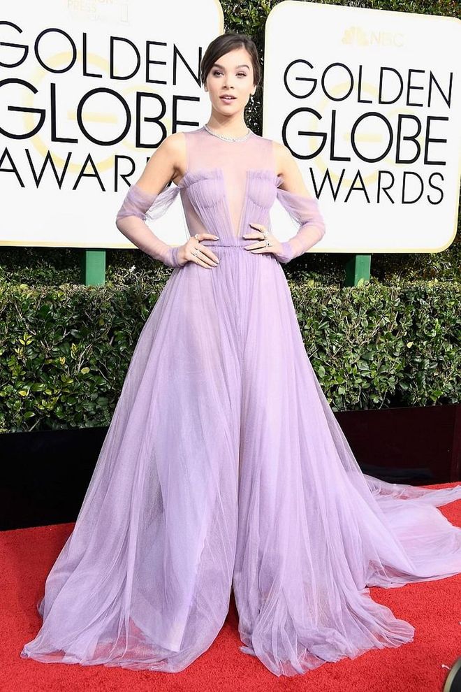 Hailee Steinfeld's custom Vera Wang look for the 2017 Golden Globes felt demure for the red carpet (and for her new rockstar persona) - but down the aisle, the pop of colour would feel undoubtedly fresh and fashion-forward. Good news is, this silhouette is straight from the designer's Fall 2017 bridal range. 