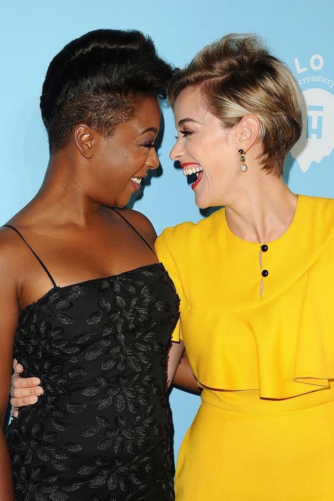 Finding a photo of Samira Wiley and wife Lauren Morelli not looking madly in love is a genuine struggle. Just take a peek at their faces during the Variety and Women In Film’s pre-Emmy celebration in 2017. (I mean…) Photo: Getty