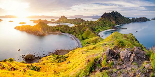 This island is quite a trek, but it's totally worth the four hour ride from Labuan Bajo in Flores. Before you go anywhere, you have to try a hiking trail. Post-hike, you can roll around in the pink sand beach, eat freshly cooked fish, snorkel and sip fresh coconut water. 
Photo: Getty
