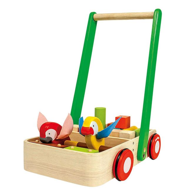 Tots will want to strut their stuff once they get their hands on the Bird Walker from Plan Toys. Wee ones can grasp the sturdy wooden handle and will be inspired to keep walking when they see the birds moving up and down and hear them caw.
