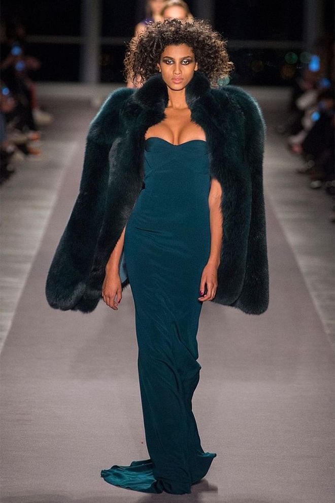 The coat of choice is a fur that knows how to make an entrance—think of the biggest star at Studio 54 on an especially frigid night. 
Pictured: Brandon Maxwell