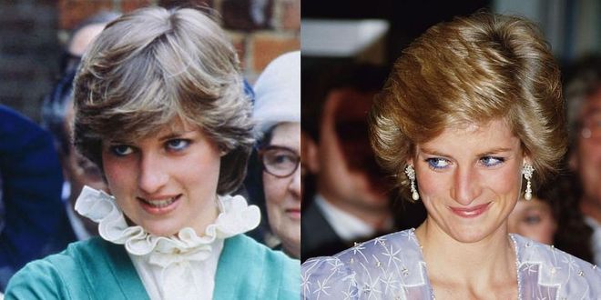 Because she's not just a fashion icon, but also a beauty icon, Diana would occasionally match her eyeliner to her outfit — especially when she was wearing blue. On the right, she matches her liner to the buttons on her blouse. On the left, she matches her waterline to the light blue in her dress. Photo: Getty 