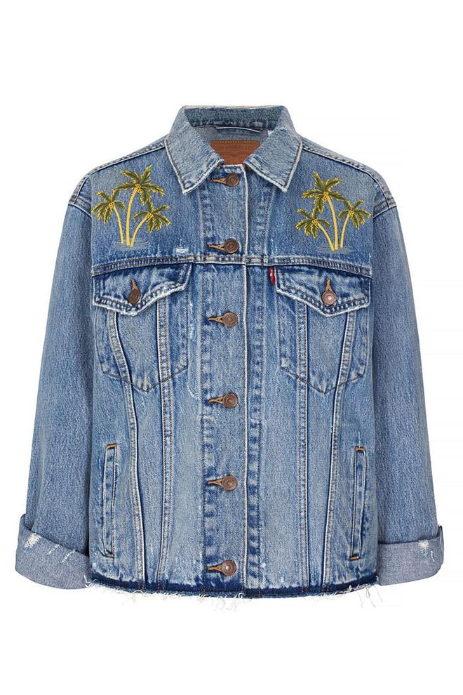 Add a tropical edge to your summer look with a palm-tree embroidered jacket.
Ex-boyfriend trucker jacket, £85, Levi's
