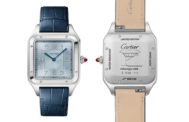 The limited edition Cartier Santos-Dumont Extra Large watches. (Photo: Cartier)
