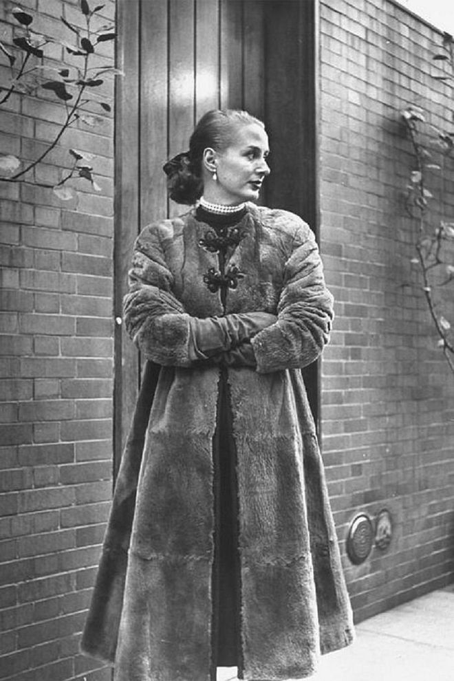 A '50s-designed fur coat.

Photo: Getty