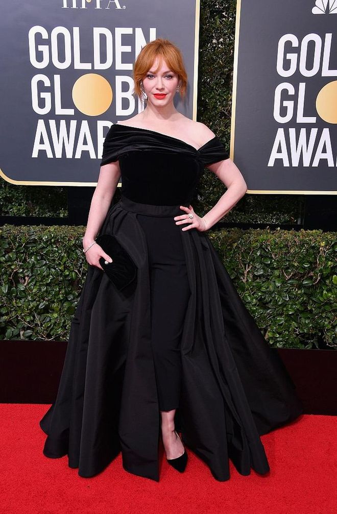 BEVERLY HILLS, CA - JANUARY 07:  Actor Christina Hendricks attends The 75th Annual Golden Globe Awards at The Beverly Hilton Hotel on January 7, 2018 in Beverly Hills, California.  (Photo by George Pimentel/WireImage)