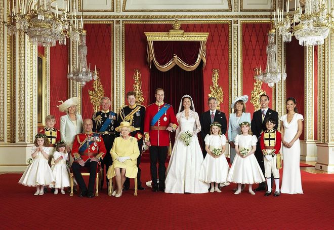 ...like this one from Prince William and Catherine's wedding. Prince Harry and Meghan Markle's wedding is going to take place in May, and Kate Middleton's expected to give birth to her third child in April. Perhaps the new addition will make the portrait?! ? Photo: Getty 