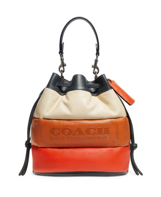 Field Bucket Bag With Colorblock Quilting, $795, Coach