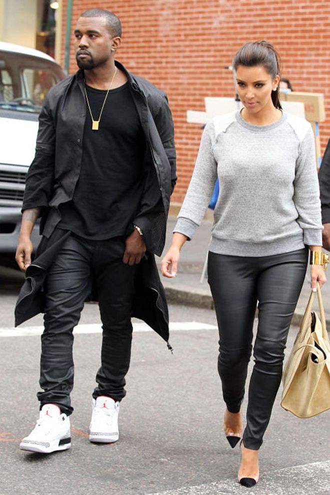 In their second public appearance as a couple, the duo stepped out in matching leather pants.Photo: Getty