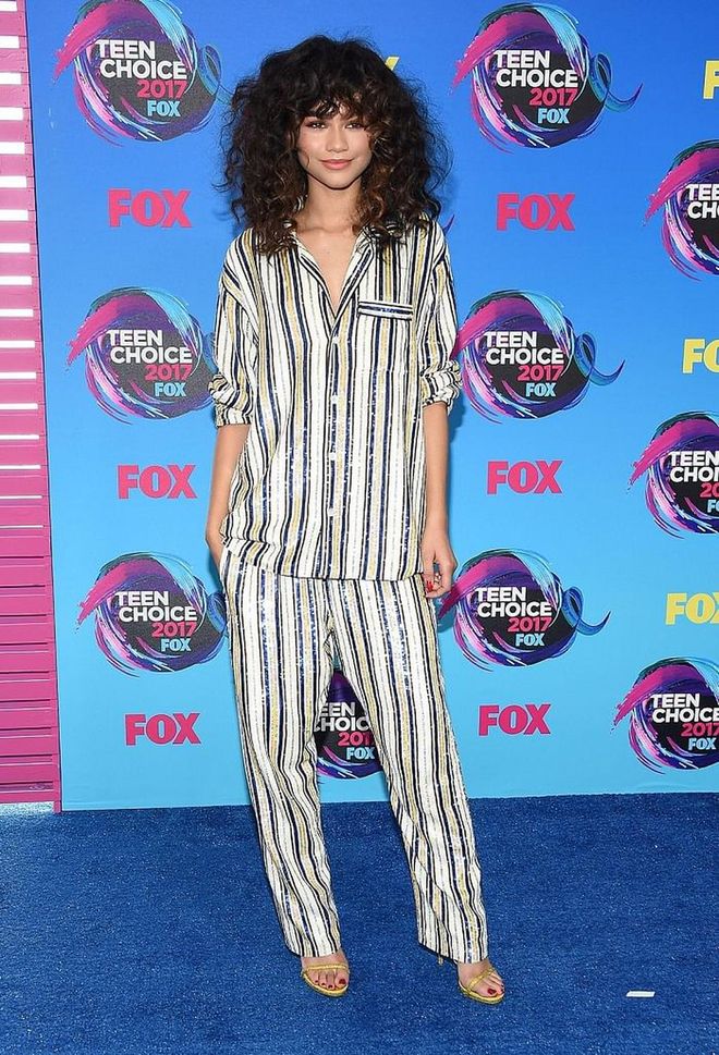 Our birthday girl rocked up to the Teen Choice Awards last year with an out-of-bed look. Her sequinned pajama top and matching trousers — London-based designer Ashish’s menswear line — showed how she’s ready to gender-bend, in the most glamorous way. Photo: Shutterstock