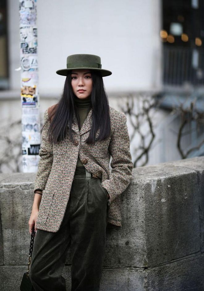 One foolproof way to put together a chic look for the office is by mixing and matching seasonal fabric textures. If you're not sure where to start, you can't go wrong with a bouclé blazer and corduroy pants.

Photo: Jeremy Moeller / Getty