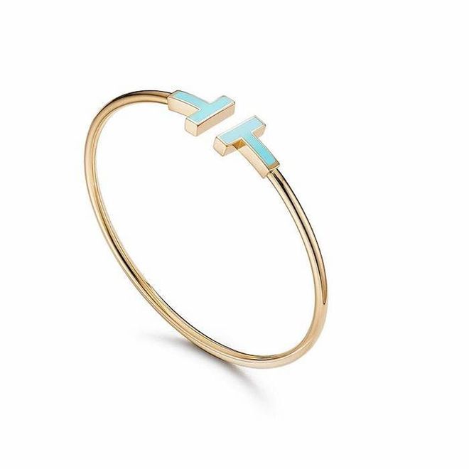 Tiffany T Turquoise Wire Bracelet in 18k Gold, Tiffany