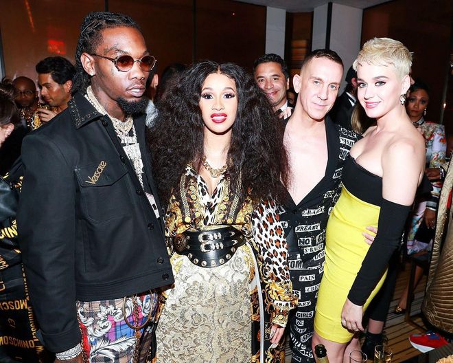 Offset, Cardi B in Versace, Jeremy Scott and Katy Perry