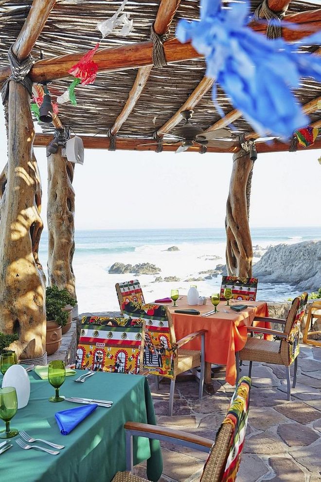 This resort city is located on the southern tip of Mexico's Baja California peninsula and is where tourists flock for water activities and nightlife. As a result, the bright colors often featured in Mexican culture is in full force, which you can see from this dreamy outdoor restaurant.