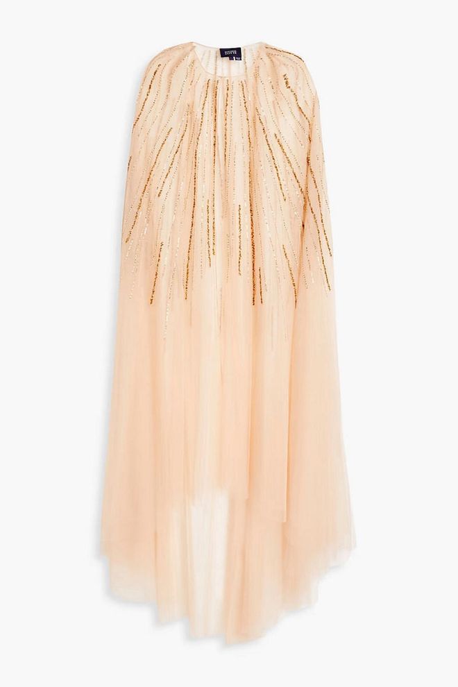 Sequin-Embellished Tulle Cape, $474, Marchesa Notte at The Outnet
