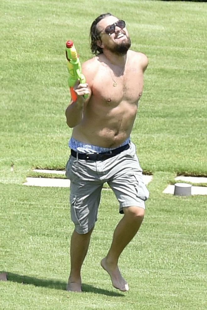 And the time he blissfully ran through the grass with his most prized possession, a squirt gun.