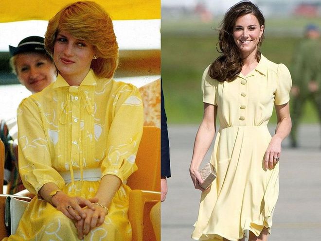 Diana visits Alice Springs during the Royal Tour of Australia and New Zealand in 1983; Kate arrives at Calgary Airport for the Royal Tour of North America in 2011.