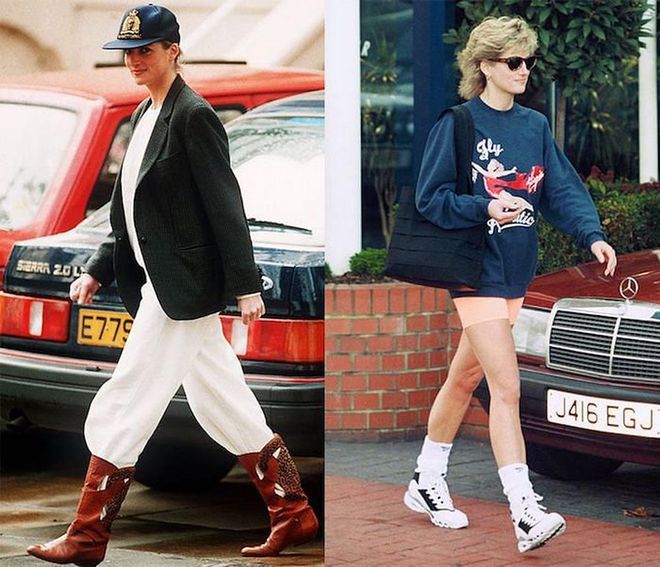 Left: Princess Diana in 1989; Right: Princess Diana in 1995.
Photo: Getty