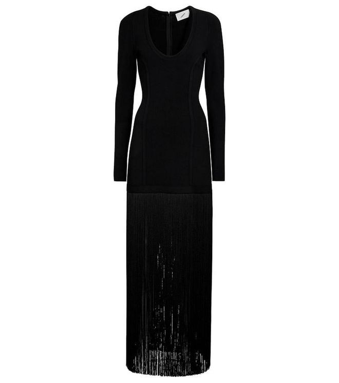 Fringed Knit Maxi Dress, $1,235, Coperni at MyTheresa