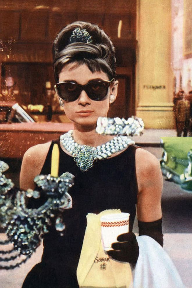 LBD + Statement Necklace + Black Sunnies + Chignon = Holly Golightly