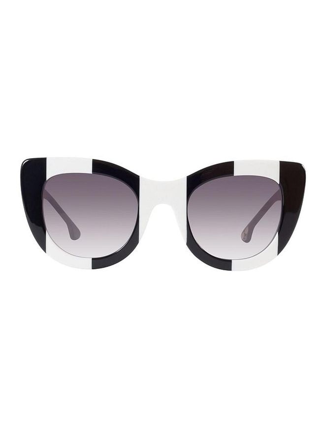 While alice + olivia's apparel and accessories may already be on your radar, the playful fashion brand just launched its first eyewear collection—and it's just as fun as you'd imagine. From 80's inspired round frames to eccentric cat eyes, Stacey Bendet's inaugural eyewear collection is for the fashion girl who likes to have a little fun. 
Alice + Olivia Eyewear sunglasses, $375, aliceandolivia.com. 