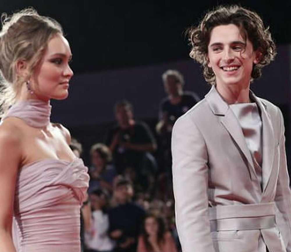 Lily Rose Depp and Timothee Chalamet at Venice Film Festival