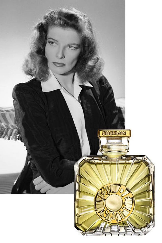Aviation enthusiast Kate Hepburn was a fan of Jacques Guerlain's 1933 scent Vol de Nuit, which was created in homage to the Antoine de Saint-Exupéry book Night Flight. (The same author wrote the children's classic The Little Prince.) A woodsy and spicy floral, its notes included bergamot, jasmine, and vanilla, and the bottle displays a relief of a moving airplane propeller.