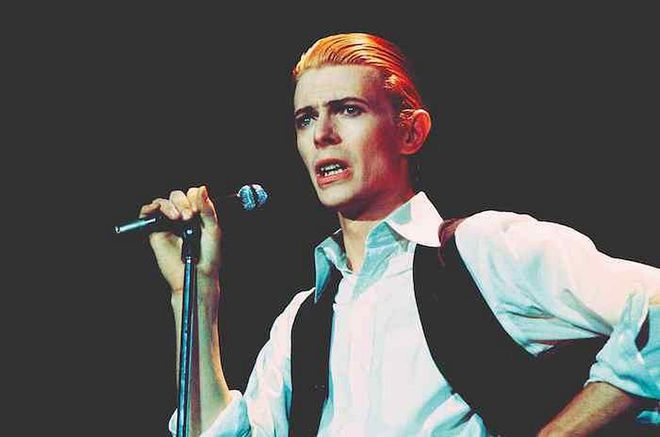 David Bowie on stage at one of the stops of his Isolar tour in 1976. (Photo: TPG)