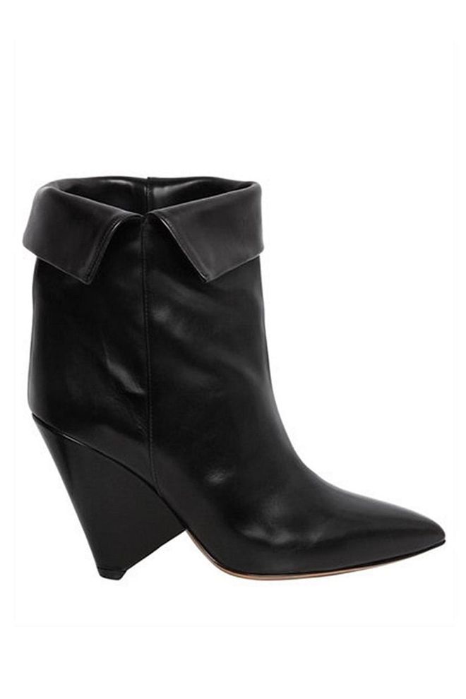 The majority of us want boots that can be worn from day to night. While we might have marvelled at Yves Saint Laurent's bewjewelled knee-highs, it's Isabel Marant's slouchy ankle boots that have won us over in earnest. They reference the 80s without being too obvious, while the chunky heel will ensure that sore feet is never a problem. The over-the-knee version is also a strong option for those feeling bold.
<b>Leather ankle boots, £690, Isabel Marant</b>