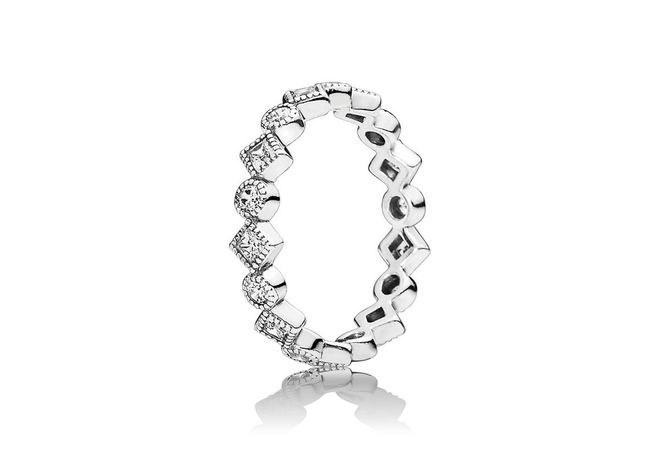 Alluring Brilliant Princess sterling silver ring with cubic zirconia, $129