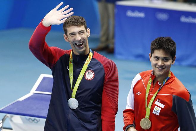 Never forget when Schooling met Phelps eight years ago and look at the both of them now! Photo: Getty