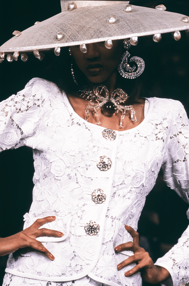 Tyra Banks dazzled at the late designer's Haute Couture show in 1992. Photo: Getty 
