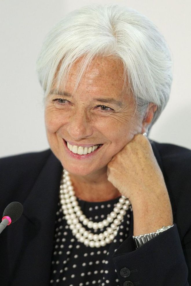 vOne of the most powerful women in the world—in fact ranked #6 by Forbes—French native Lagarde is a woman of many hats. She's credited as a lawyer, politician for the Union for a Popular Movement party and, since 2011, the managing director of the International Monetary Fund (to replace Dominique Strauss-Kahn). As the first woman to head the IMF, Lagarde is seeing the onset of a slight global upturn since the recent recession, and she's also helping the fund support female employment in order to avoid poverty and inequality. Photo: Getty