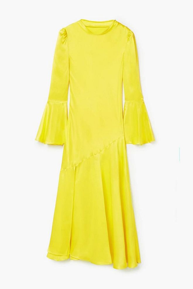 Mango's yellow silk dress has already been seen on numerous fashion influencers and it's not easy to see why - its joyful colour exudes summertime optimism.