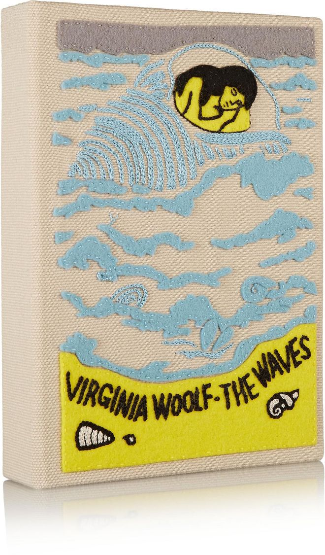 The Waves Embroidered Canvas Clutch