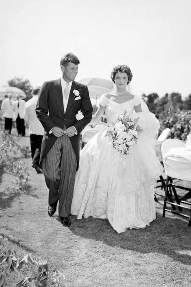 Jacqueline Kennedy in Ann Lowe, 1953.