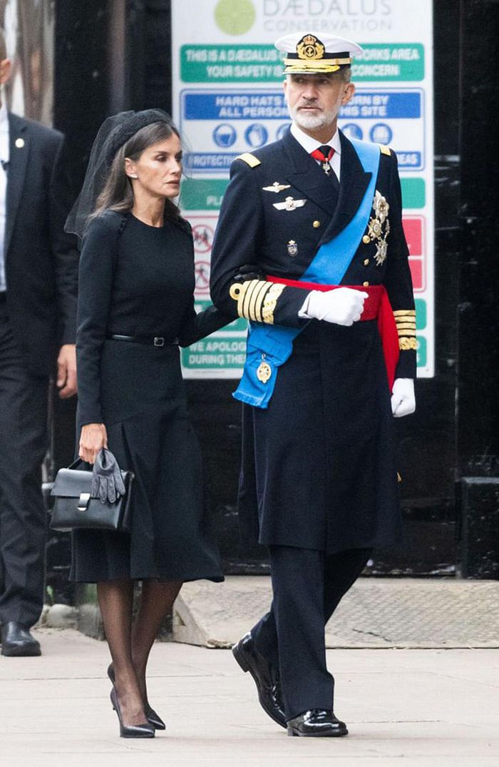 Queen Letizia of Spain Was Elegant in Black at Queen Elizabeth's