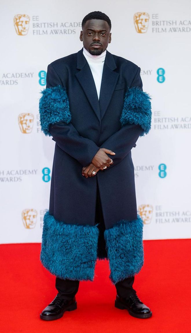 Daniel Kaluuya in a fresh-off-the-runway Prada coat at the British Film Awards in early March. (Photo: Samir Hussein/Getty Images)
